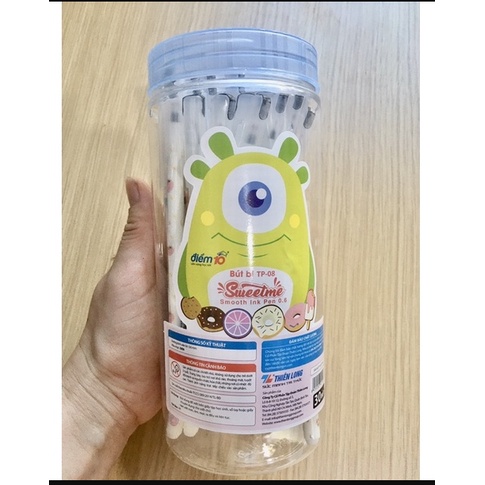 Bút bi Điểm 10 Sweetme TP-08 - Bút nến đùn THIÊN LONG chính hãng 0.6mm xanh đen