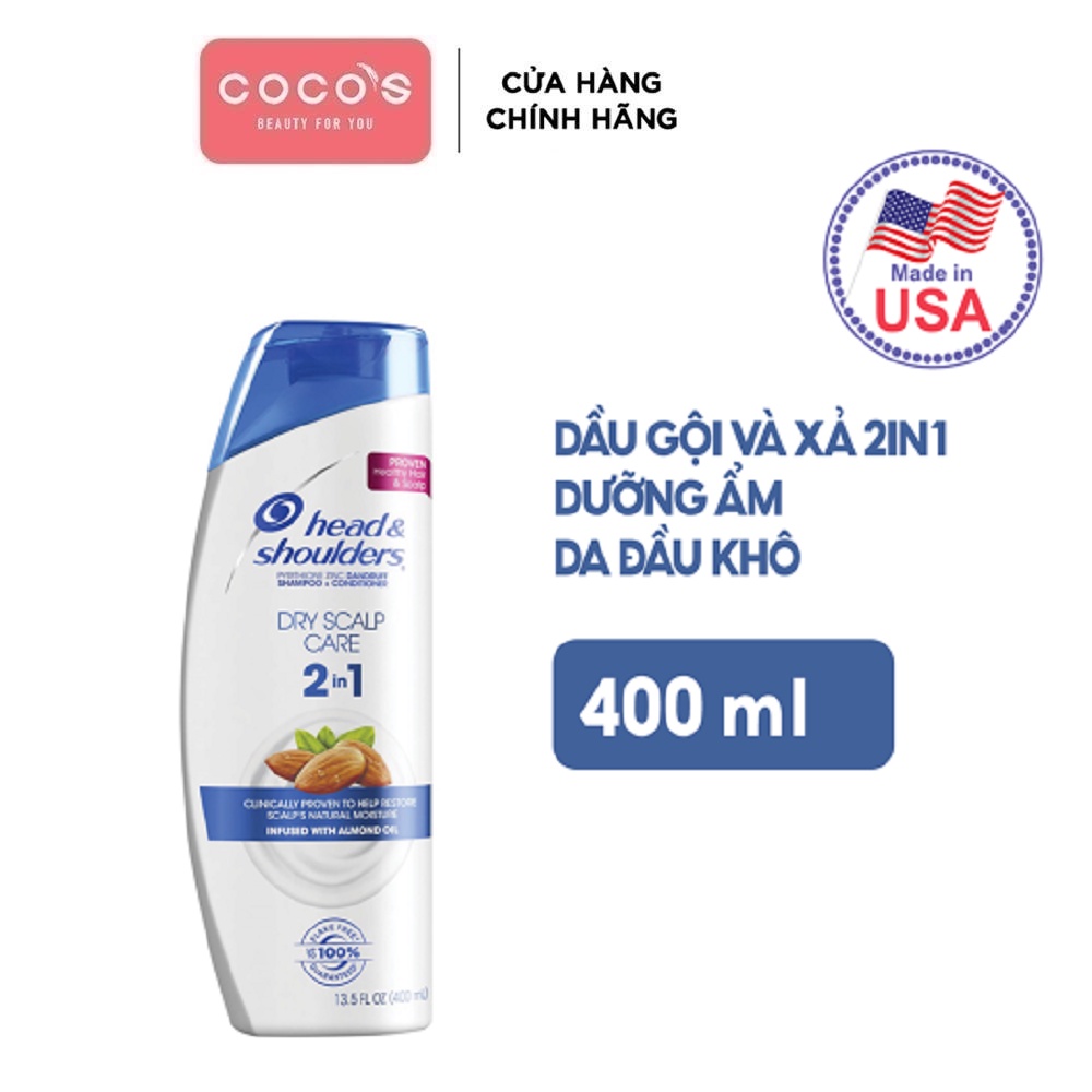 Dầu Gội &amp; Xả 2in1 Head&amp;Shoulders Mỹ nhiều mùi hương 380/400ml