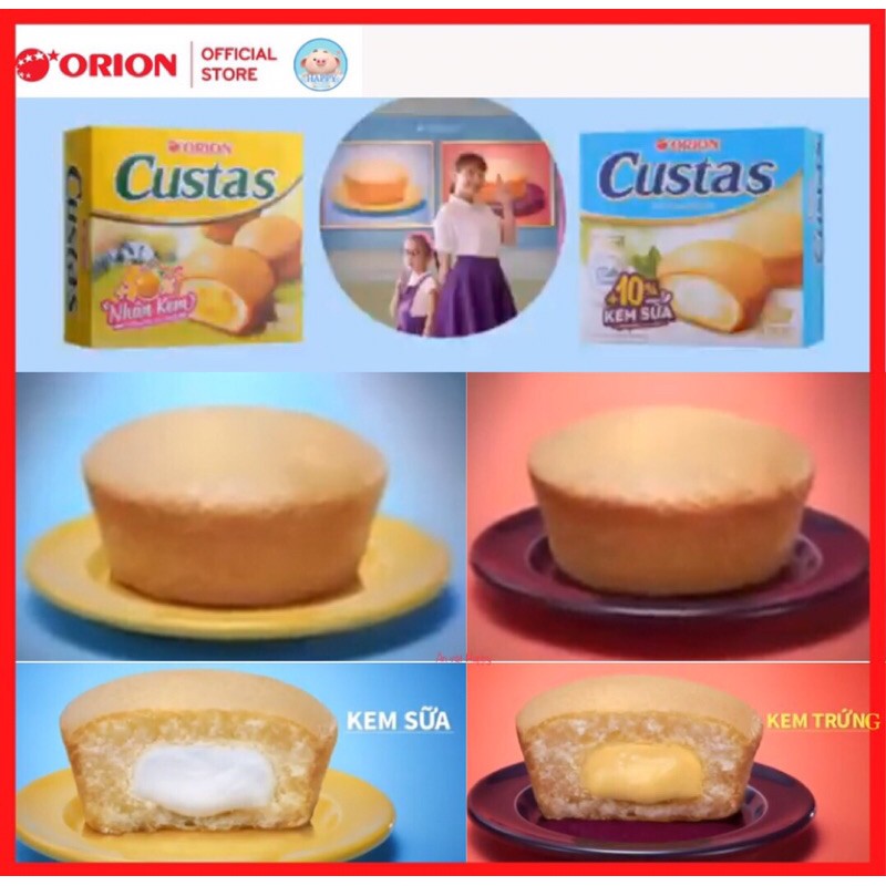 Bánh Orion Custas kem trứng hộp 2 cái 47g