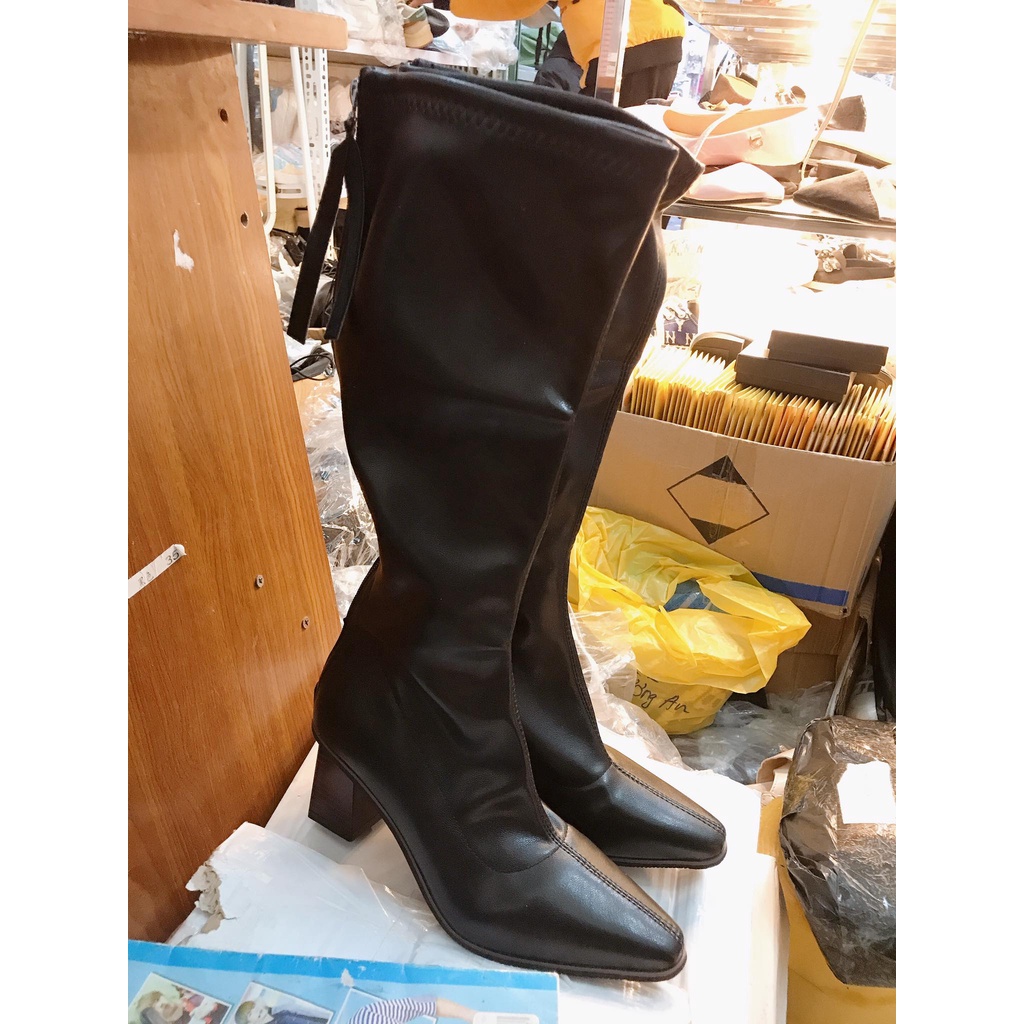 Bốt - Boots đùi thời trang nữ, gót vuông 7p