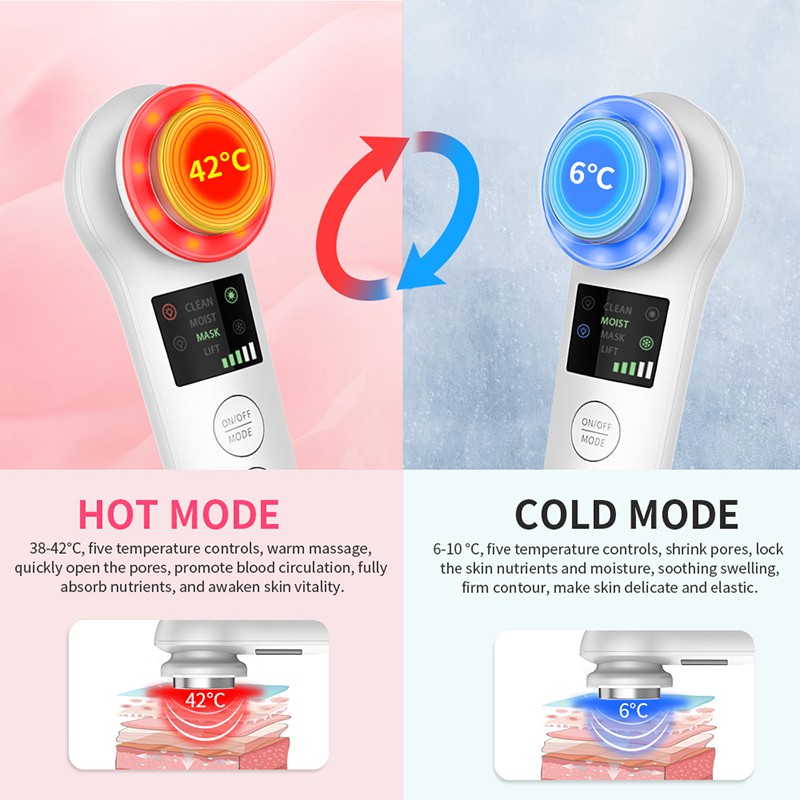 ANLAN Ultrasonic Vibrating Facial Massage Machine Effective Heating Cooling Red Blue Light Therapy | BigBuy360 - bigbuy360.vn