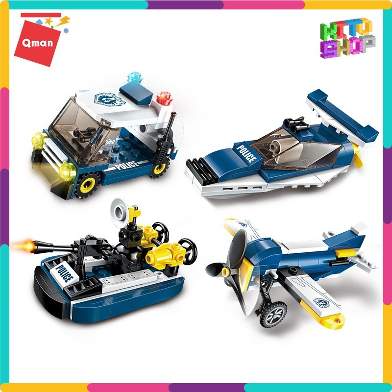 Đồ Chơi Xếp Hình Thông Minh Lego Cho Trẻ Từ 6 Tuổi Qman 1801 - Máy Bay Trực Thăng Quân Sự 381 Mảnh Ghép