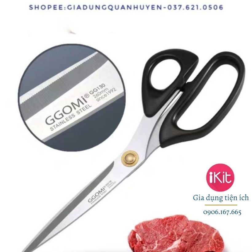 Kéo cắt gà, cắt thực phẩm GGomi Hàn Quốc, kéo cực sắc, không bị han gỉ.