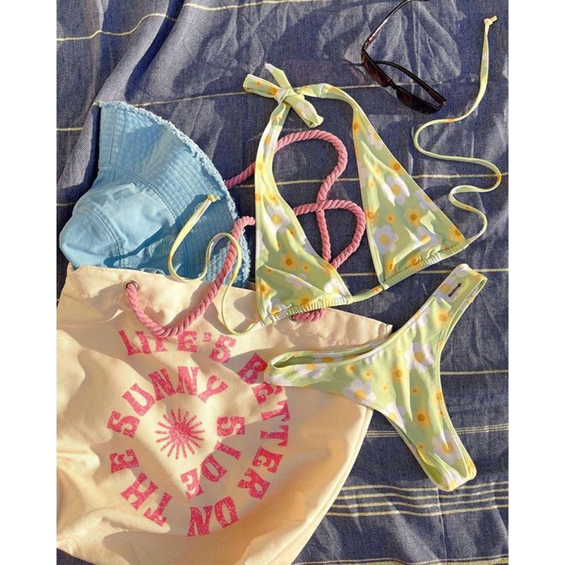Bộ Bikini Hai Mảnh In Họa Tiết Hoa Cho Nữ
