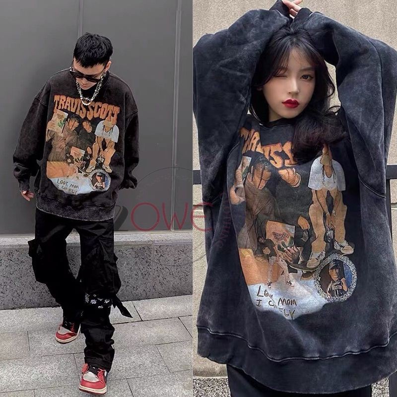 Áo Sweater Travisscott Nam Nữ , Nỉ bông dày , Mẫu áo hot Trend Ảnh thật ở cuối