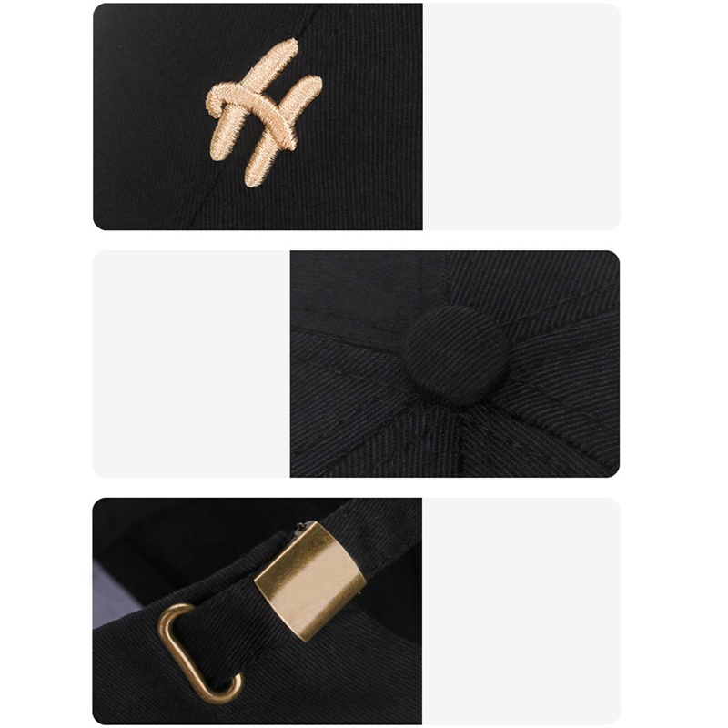 Mũ Lưỡi Trai Thêu Chữ H Có Thể Điều Chỉnh Kích Thước Thời Trang Cho Nữ