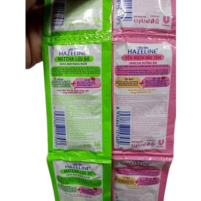 Sữa tắm Hazeline yến mạch dầu tằm và Matcha lựu đỏ 4.5g/gói