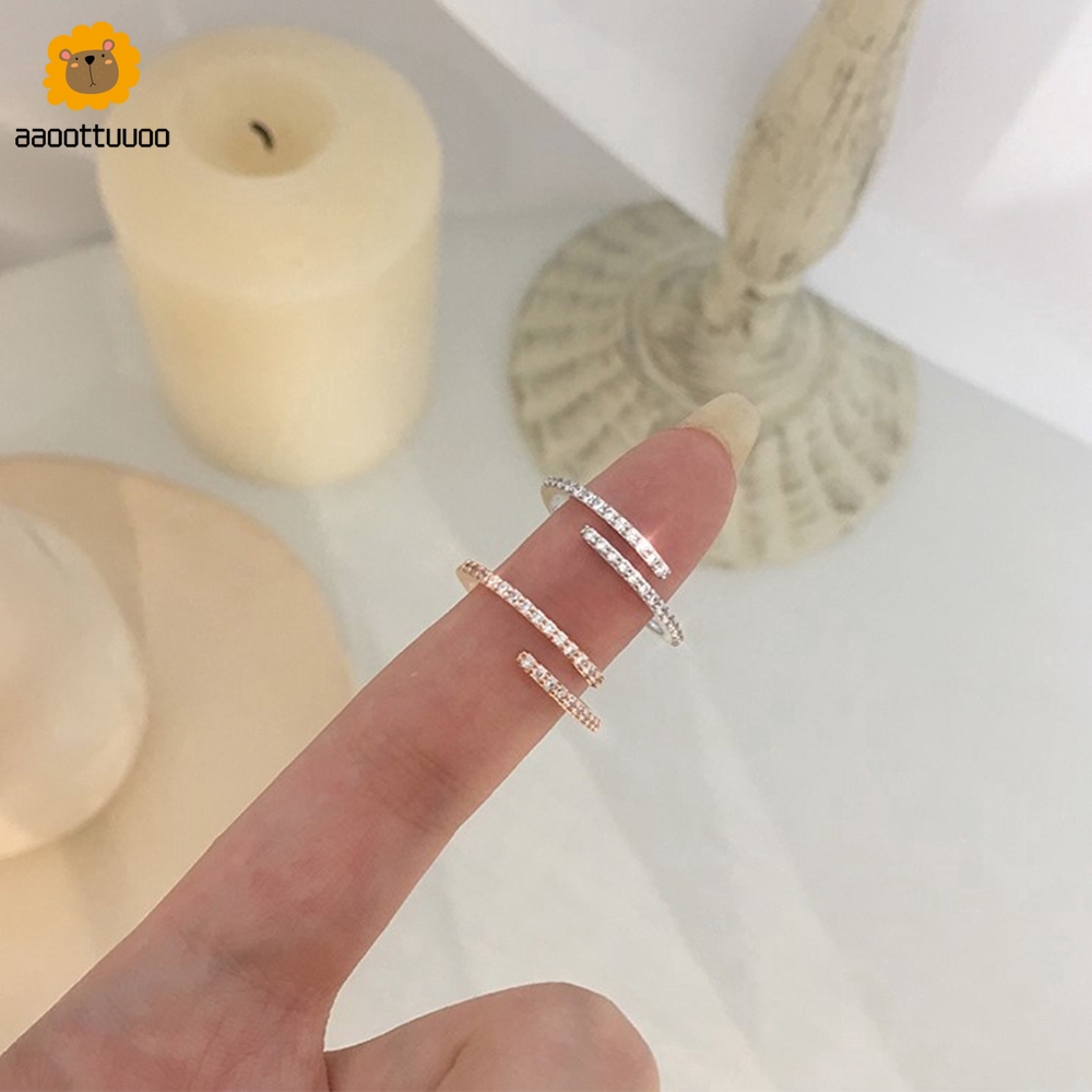 Nhẫn đính đá zircon phong cách Hàn Quốc sang trọng dành cho nữ