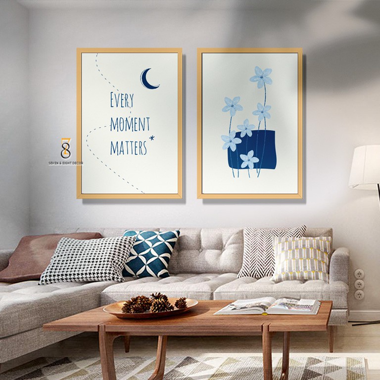 Bộ 02 Tranh Canvas | Every Moment Matters 2FVABS008 | Tranh Căng Khung Cao Cấp | Tặng Kèm Đinh Đa Năng