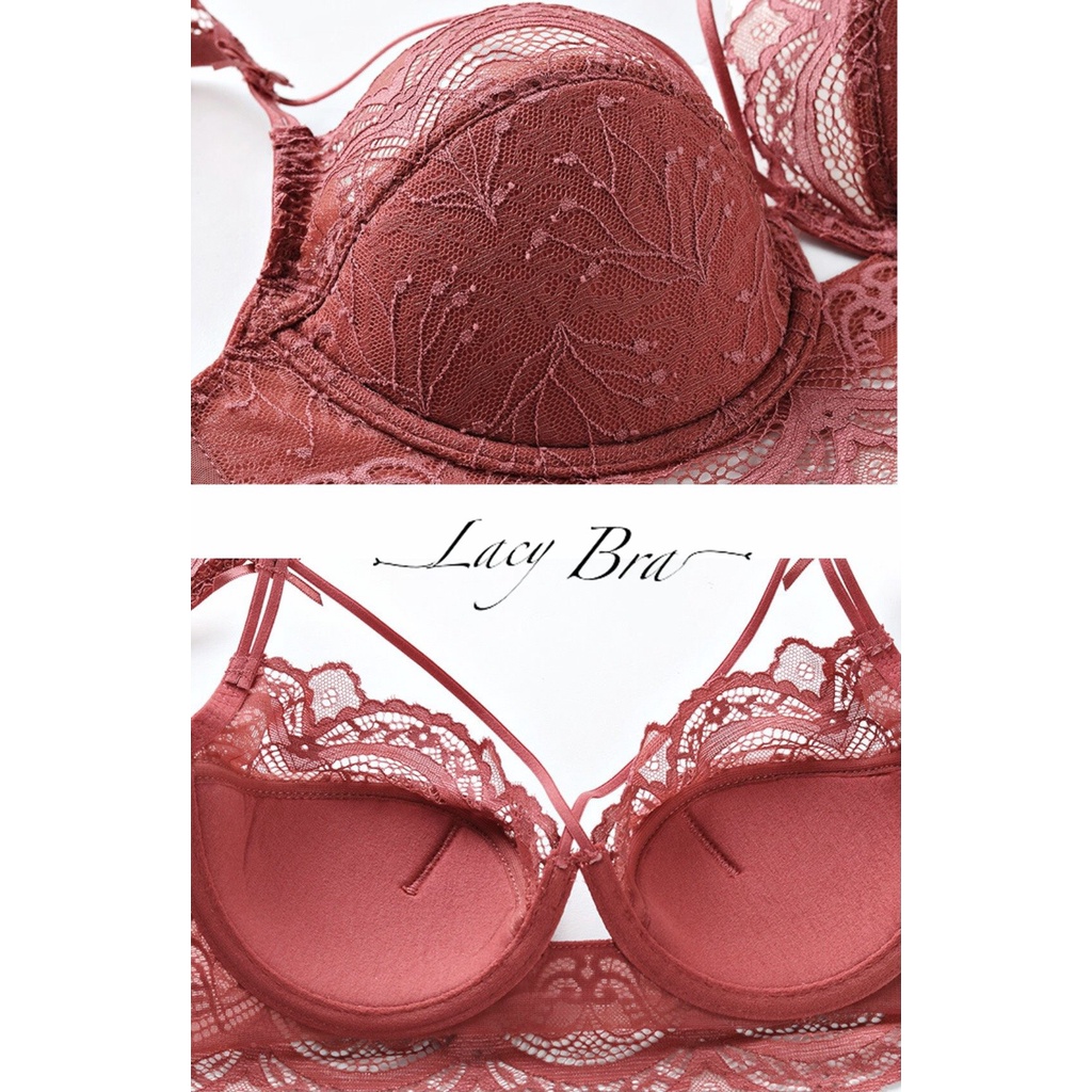Bộ Đồ Lót Ren Dây Đan Chéo Sexy Có Gọng Đệm Mỏng Siêu Gợi Cảm Lacy Bra - B09 | BigBuy360 - bigbuy360.vn