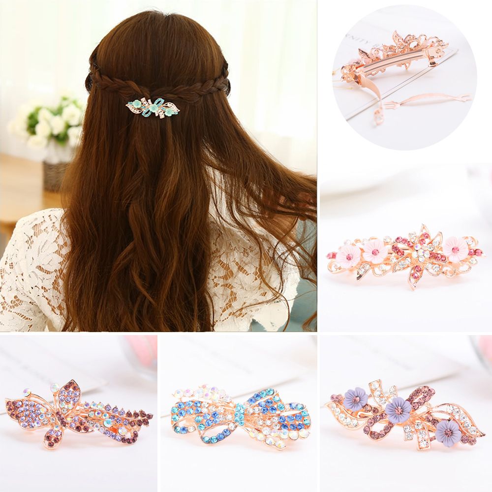 Kẹp tóc hợp kim hình bướm đính đá lấp lánh