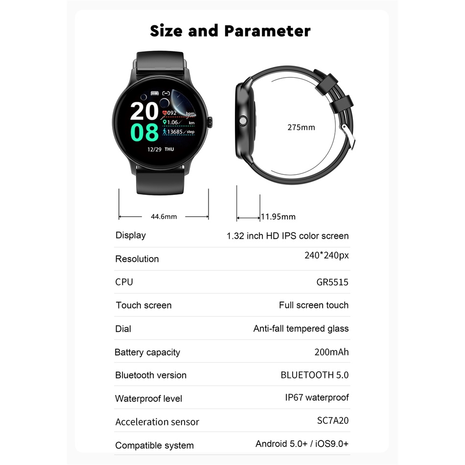 LIGE Đồng hồ thông minh Thể thao Theo dõi thể dục Bluetooth Gọi điện cho phụ nữ Đồng hồ nữ chống nước Android IOS