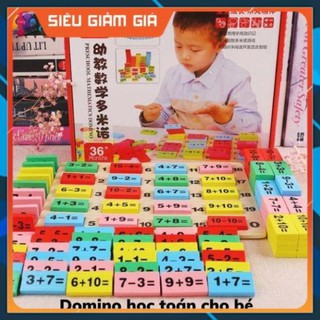 Domino toán học toán + que tính bằng gỗ giúp bé yêu học toán nhanh hơn -Dog store