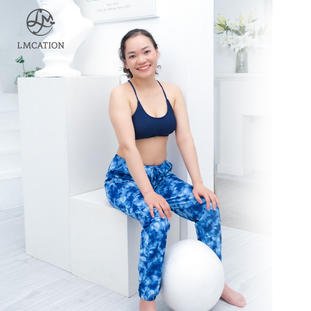 Bộ Đồ Thể Thao Nữ LMcation - Áo bikini Krista & Quần dài đa năng Dana - Màu xanh dương