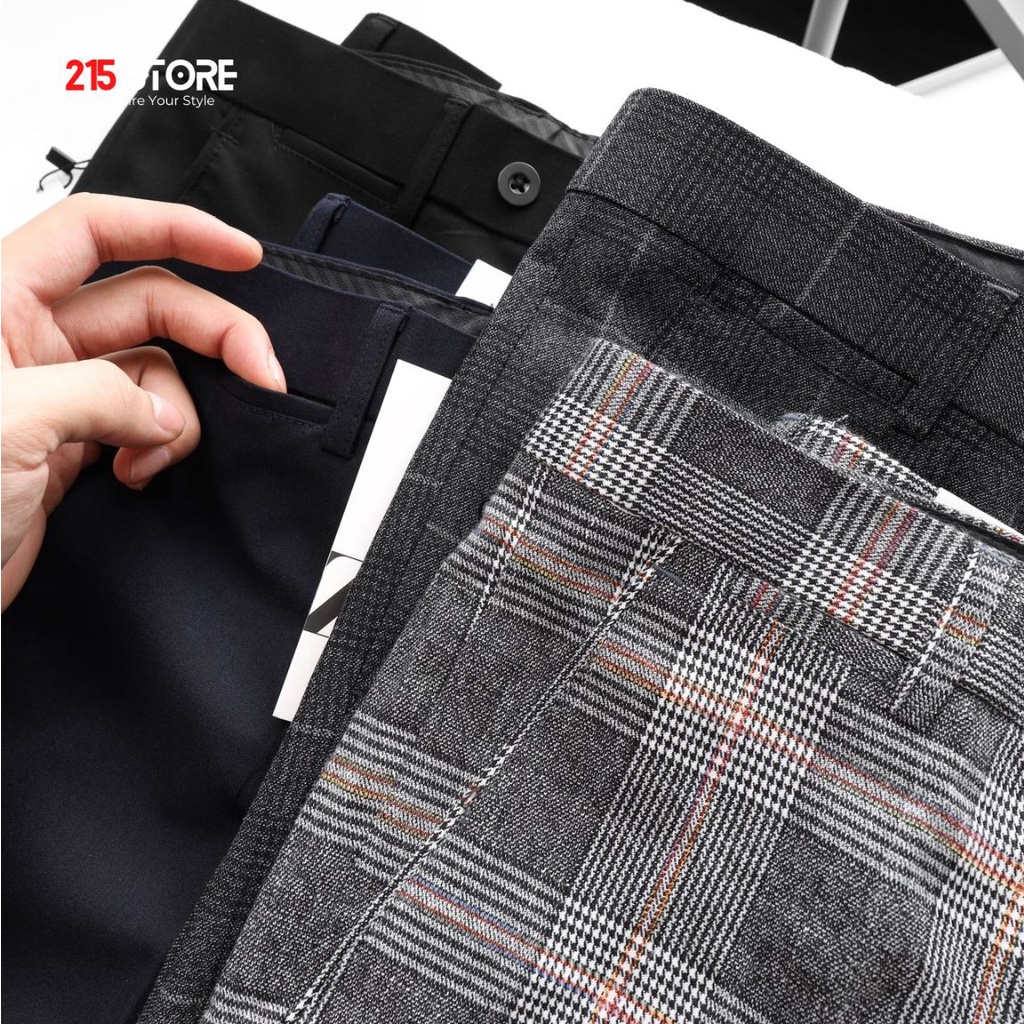 Quần tây phối sọc, quần âu nam, quần dài nam, 215Store, form slimfit trẻ trung, sang trọng, hàng Việt Nam xuất khẩu