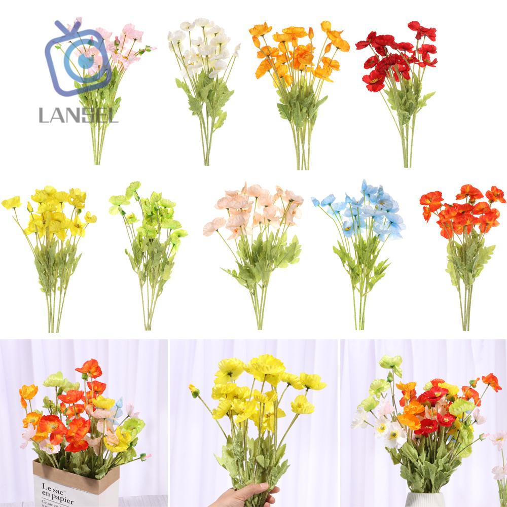 Nhánh Hoa Anh Túc Nhân Tạo Nhiều Màu Chất Lượng Cao Dùng Để Trang Trí Nhà Tiệc Cưới