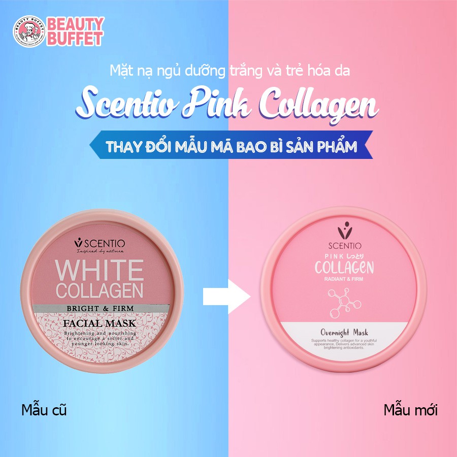 Mặt nạ ngủ giúp làm trắng và săn chắc da Beauty Buffet Scentio Pink Collagen 100ml