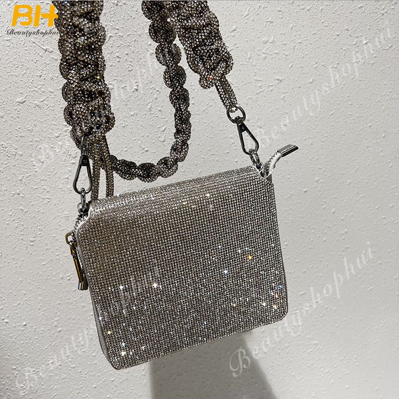 Túi Đựng Điện Thoại Đính Đá Giả Kim Cương Lấp Lánh Phong Cách Vintage