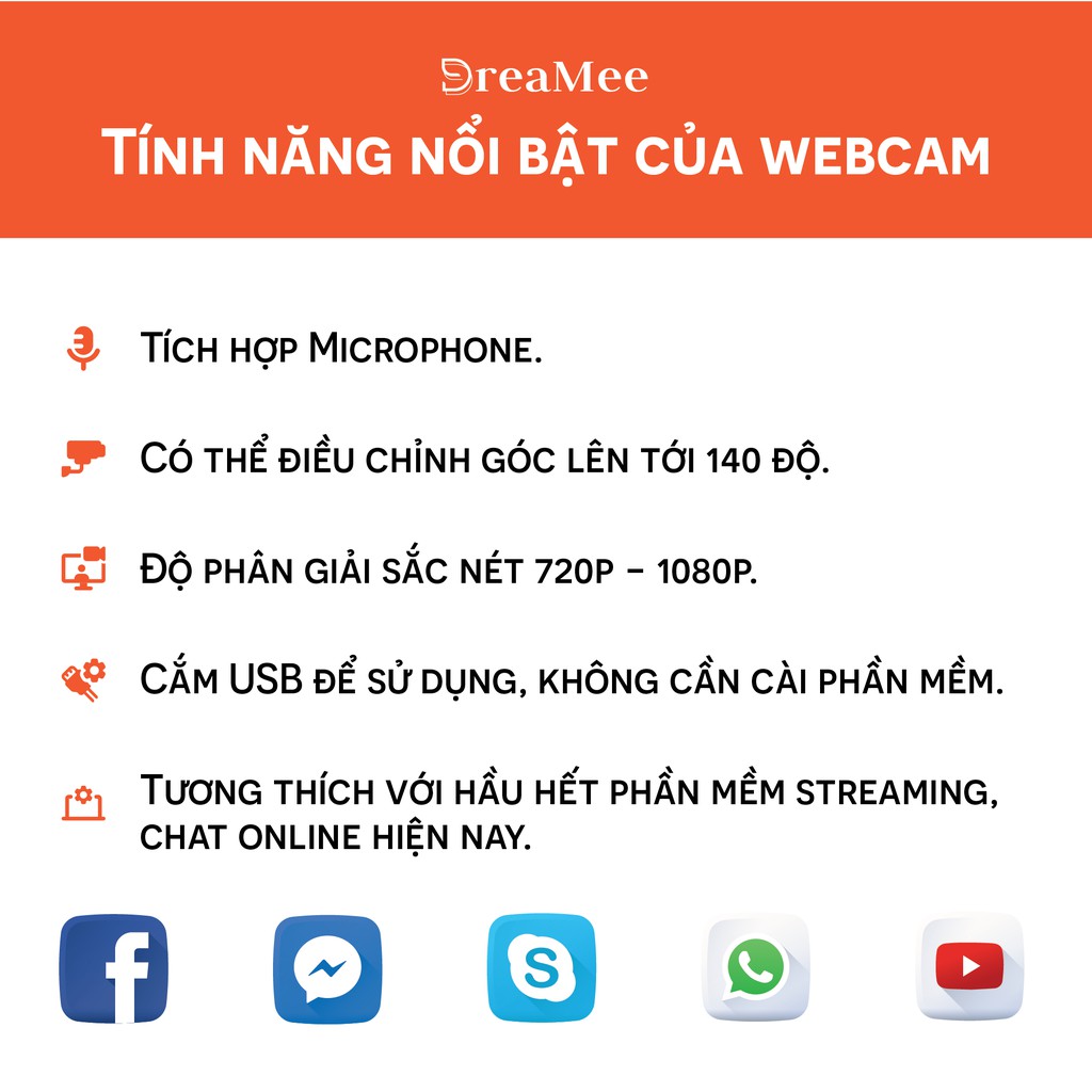 (Hàng có sẵn) Webcam Máy tính chuyên dụng cho Livestream, Học và Làm việc Online Siêu rõ nét HD 720p