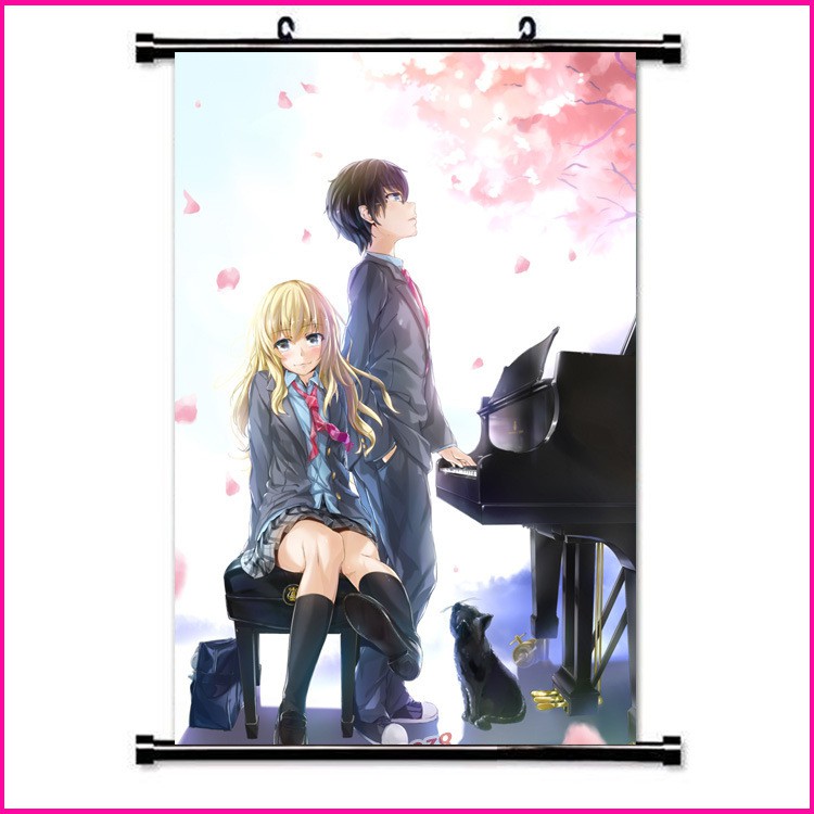 Poster vải anime Your lie april 03 30x45 tranh vải