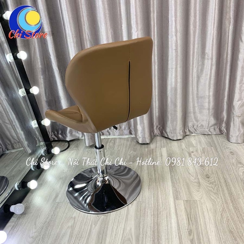 Ghế Ngồi Bàn Trang Điểm Xoay Mẫu Kim Cương, Ghế Chụp Hình, Livestream Chỉnh Độ Cao 30-50cm Bọc Da Cao Cấp Sang Chảnh