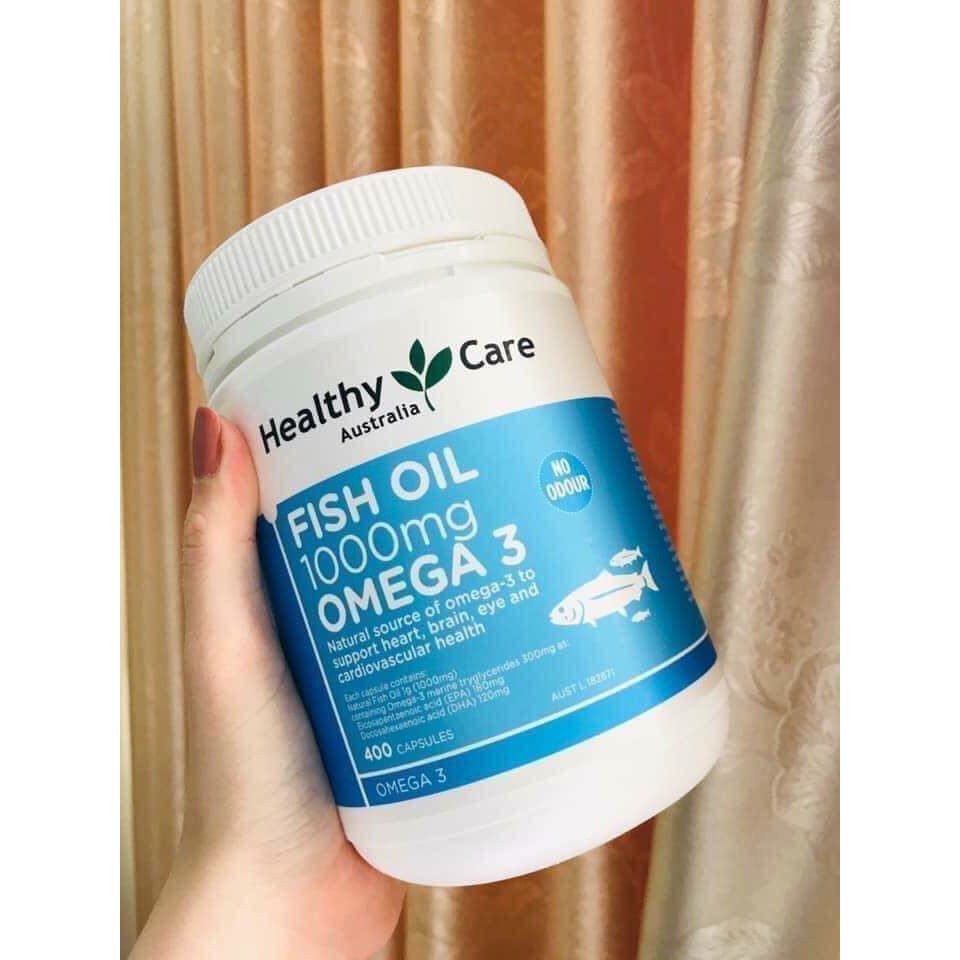 Dầu Cá Tự Nhiên Fish Oil Healthy Care Omega 3 1000mg, 400 viên