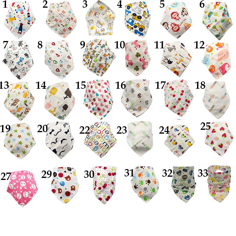 Yếm ăn cotton in họa tiết xinh xắn dành cho các bé