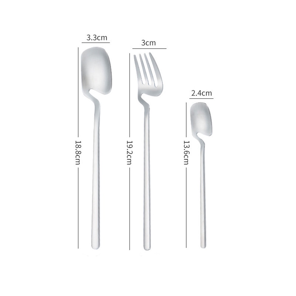 Cod Qipin Muỗng / Nĩa Inox Ăn Trái Cây / Bánh Ngọt Viền Cong Đơn Giản Ins Cho Nhà Bếp / Văn Phòng