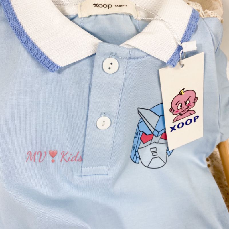 Áo Phông cộc tay cổ trụ Minky Mom thêu họa tiết động vật cho bé từ 7-28kg