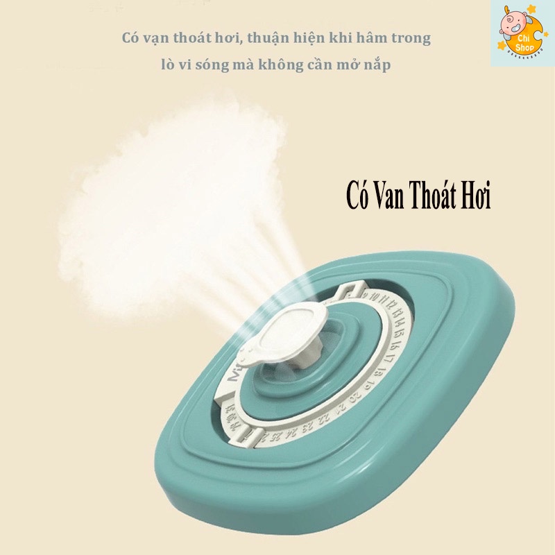 Hộp trữ đông, hộp trữ đồ ăn dặm cho bé 120ml Misuta, dùng được trong lò vi sóng, có đặt lịch ngày trữ đông