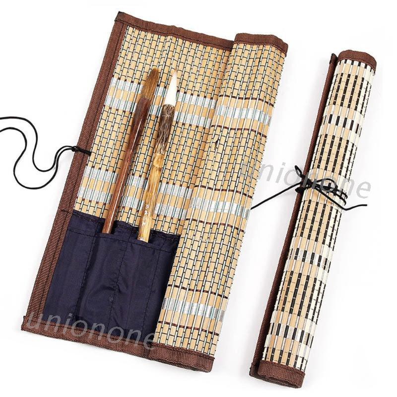 Bộ túi thanh tre cuộn dành cho đựng bút cọ viết thư pháp