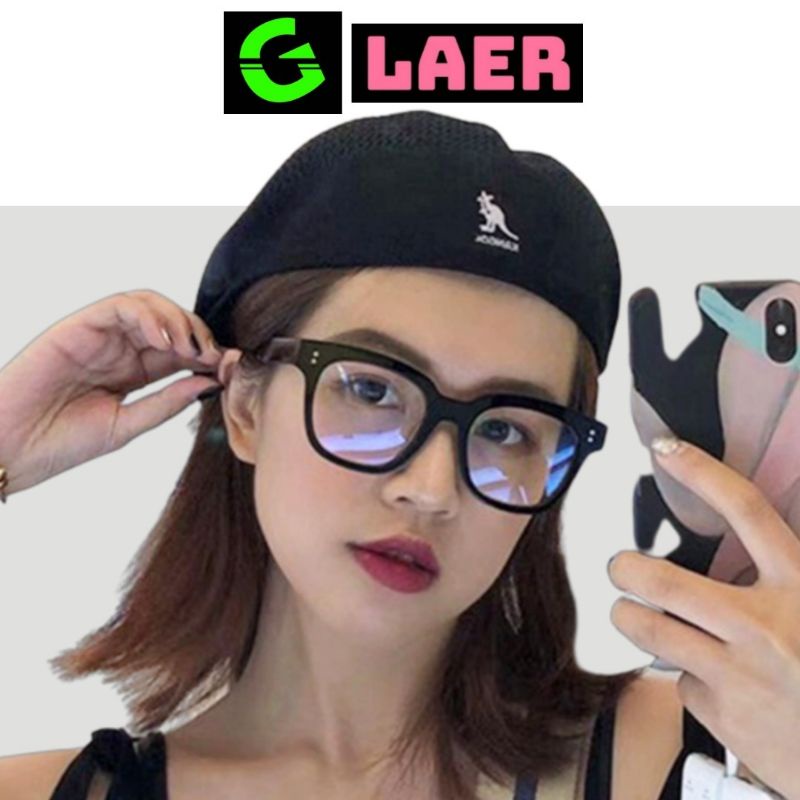 Gọng kính Mắt kính trong suốt giả cận nam nữ gọng vuông thời trang 2 chấm chữ V cực đẹp K35