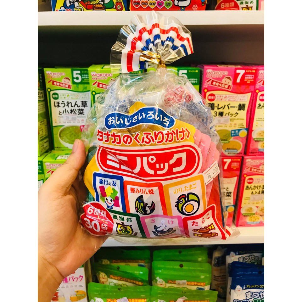 (Date T6/2020) Gia vị rắc cơm, cháo Nhật Bản 30 gói 6 vị cho bé từ 10 tháng.