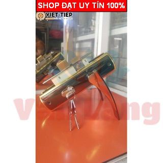 Khoá tay gạt Việt Tiệp 04503, khóa cửa phòng, khóa thông phòng gồm 3 chìa khoá đồng - Hàng chính hãng