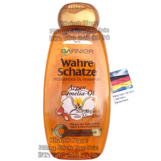 Chai 300ml Dầu gội đầu Garnier Wahre Schatze shampoo Argan Camelia cho tóc khô - Hàng Đức