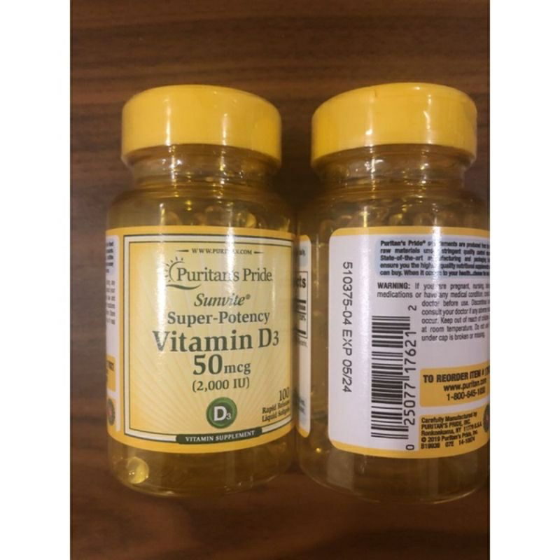 [5/2024] Viên uống bổ sung vitamin D3 2000 IU 100 v của Puritan's Pride