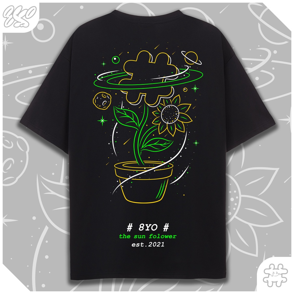 Áo thun 8YO Hoa Hướng Dương Tee - Đen