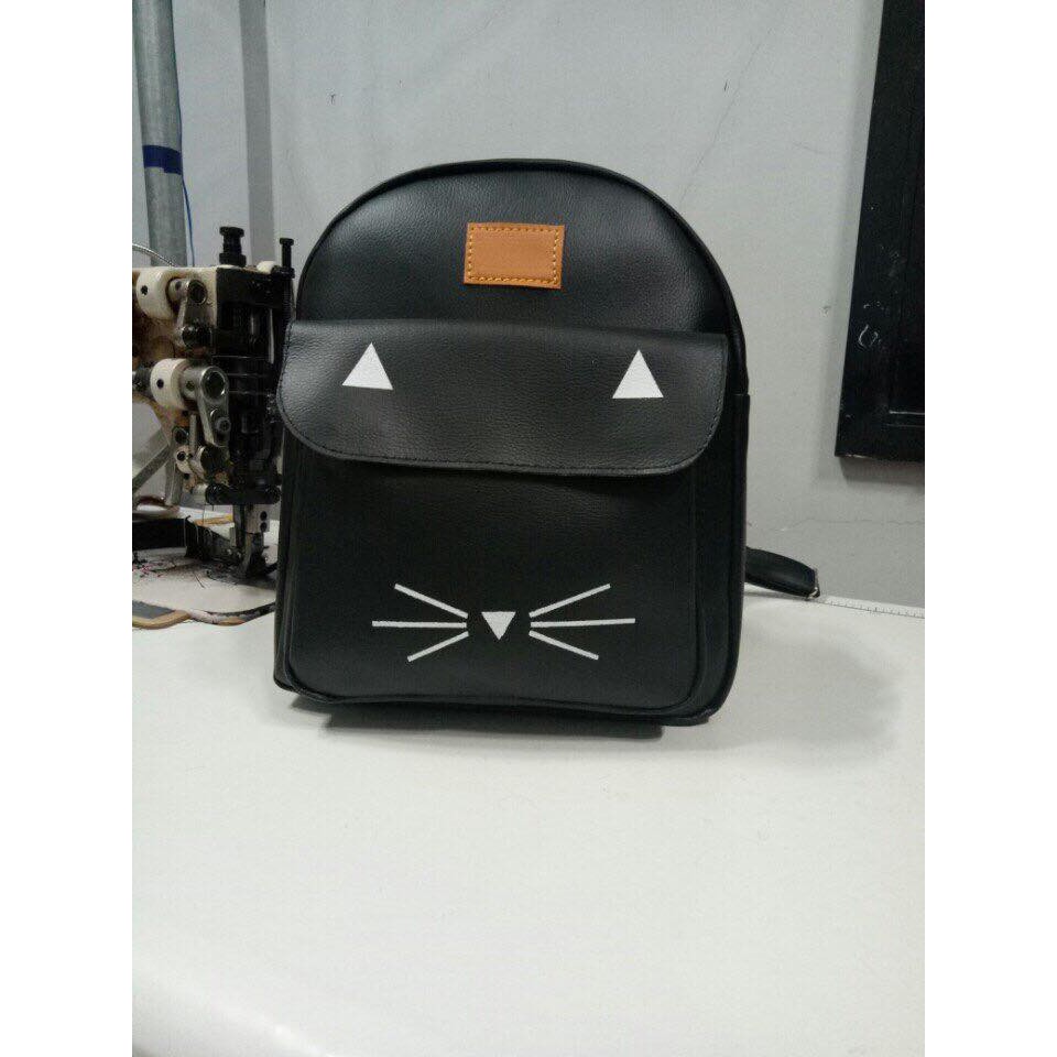 Balo da nữ mini vừa sách vở hình mèo