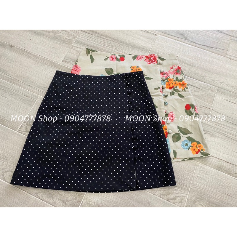 SK010422-Chân váy ZR chấm bi, hoa