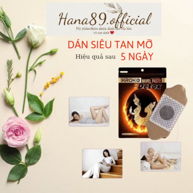 5 Miếng Dán Giảm Mỡ Bụng Kroko Thái Lan Navel Paste