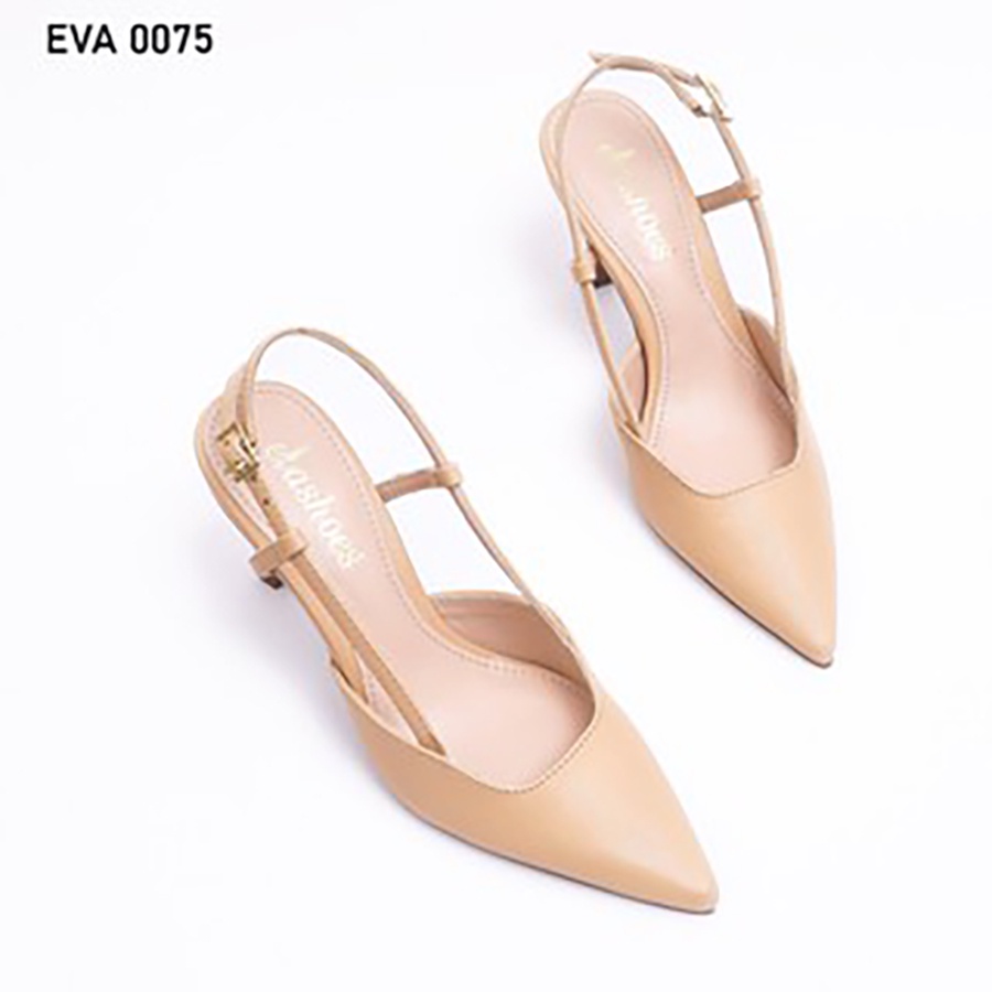 Giày hở gót đế nhọn mũi nhọn da cao cấp 5cm Evashoes EVA0075