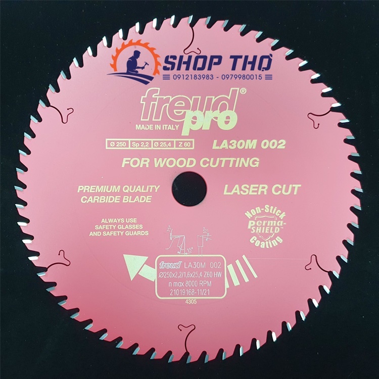 Lưỡi cưa Freud Pro đường kính 250mm cốt 16mm và 25.4mm