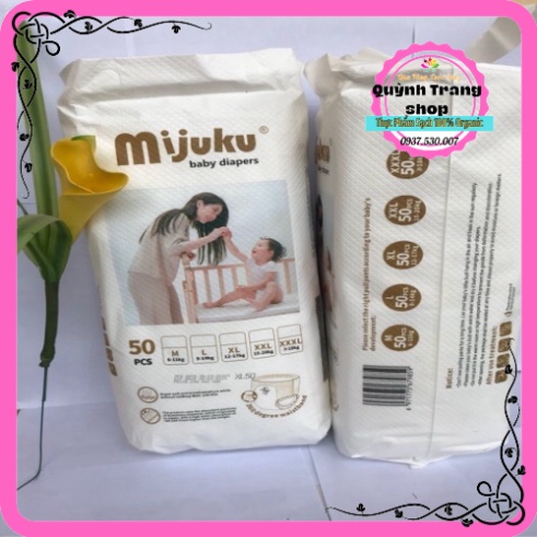 Tã Mijuku Quần  tả quần mijuku Cao cấp Nhật Bản, M100/ L100/ XL100/ XXL100/ XXXL100