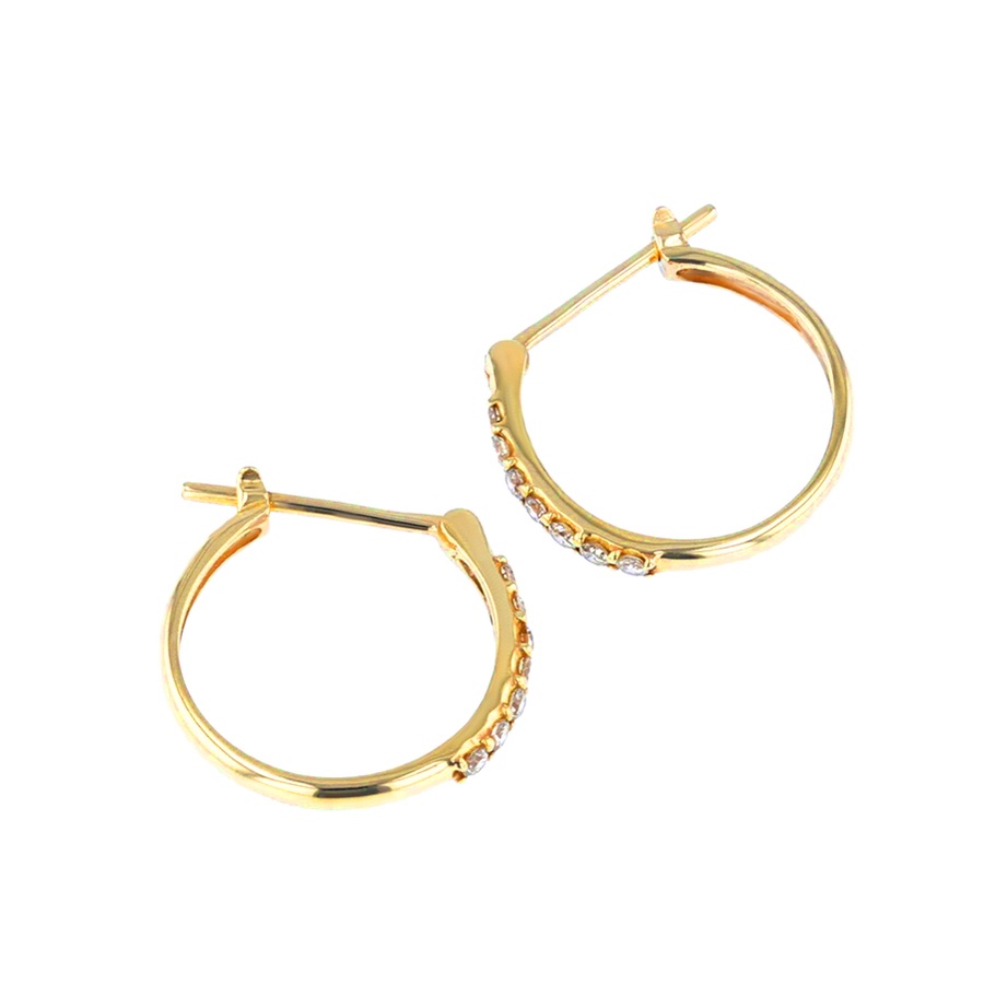 Khuyên tai tròn vòng vàng đính kim cương ESTELLE