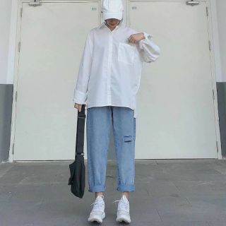 Quần baggy jean IU ảnh thật