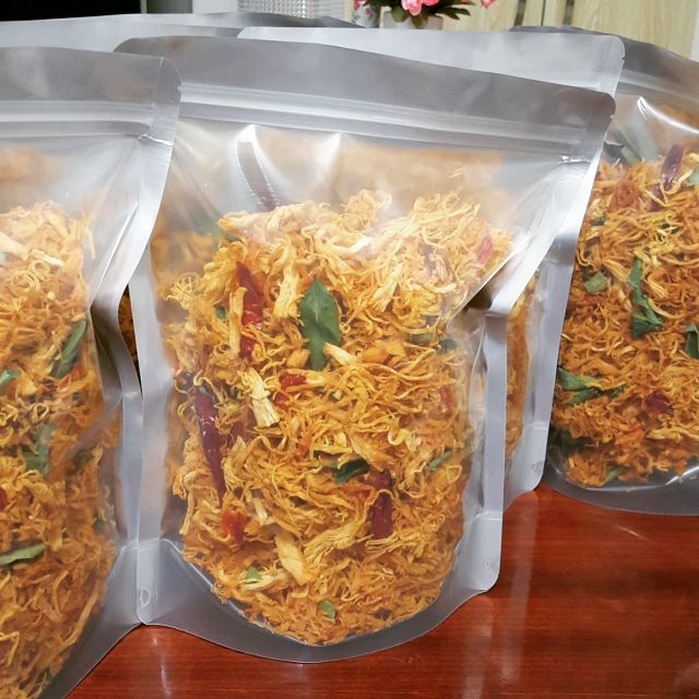 Khô gà lá chanh túi zip bạc 500g
