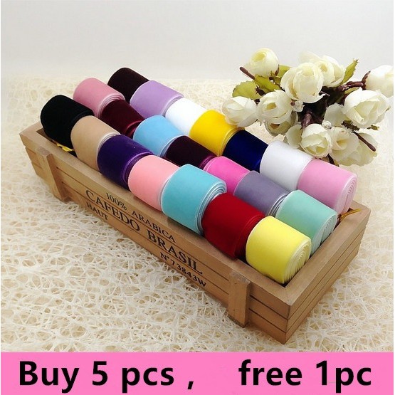 Set 5 Cuộn Ruy Băng Nhung Mềm Mại Thoải Mái 2 Yard 1" /25mm Dùng Gói Quà