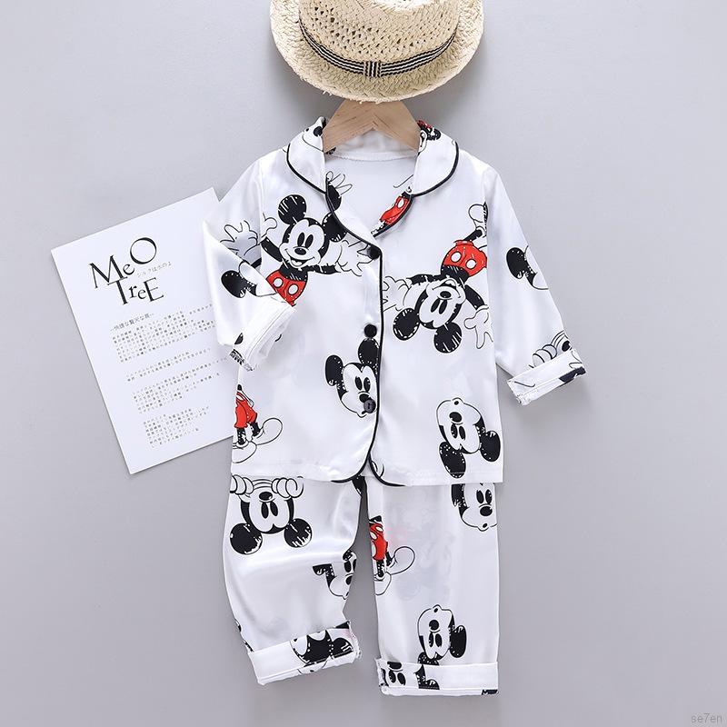 Set đồ ngủ dài tay họa tiết hoạt hình cho bé gái từ 1-6 tuổi