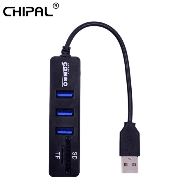 [SALE 10%] Hub Splitter 2 trong 1 với 3 cổng usb 2.0 + Card Reader