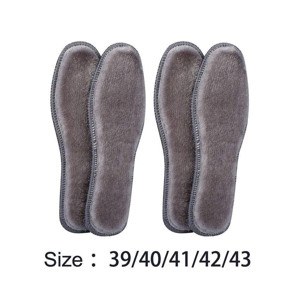 Set 2 Cặp Đế Lót Giày Giả Lông Thỏ Mềm Mại Dày Dặn Giữ Ấm Mùa Đông